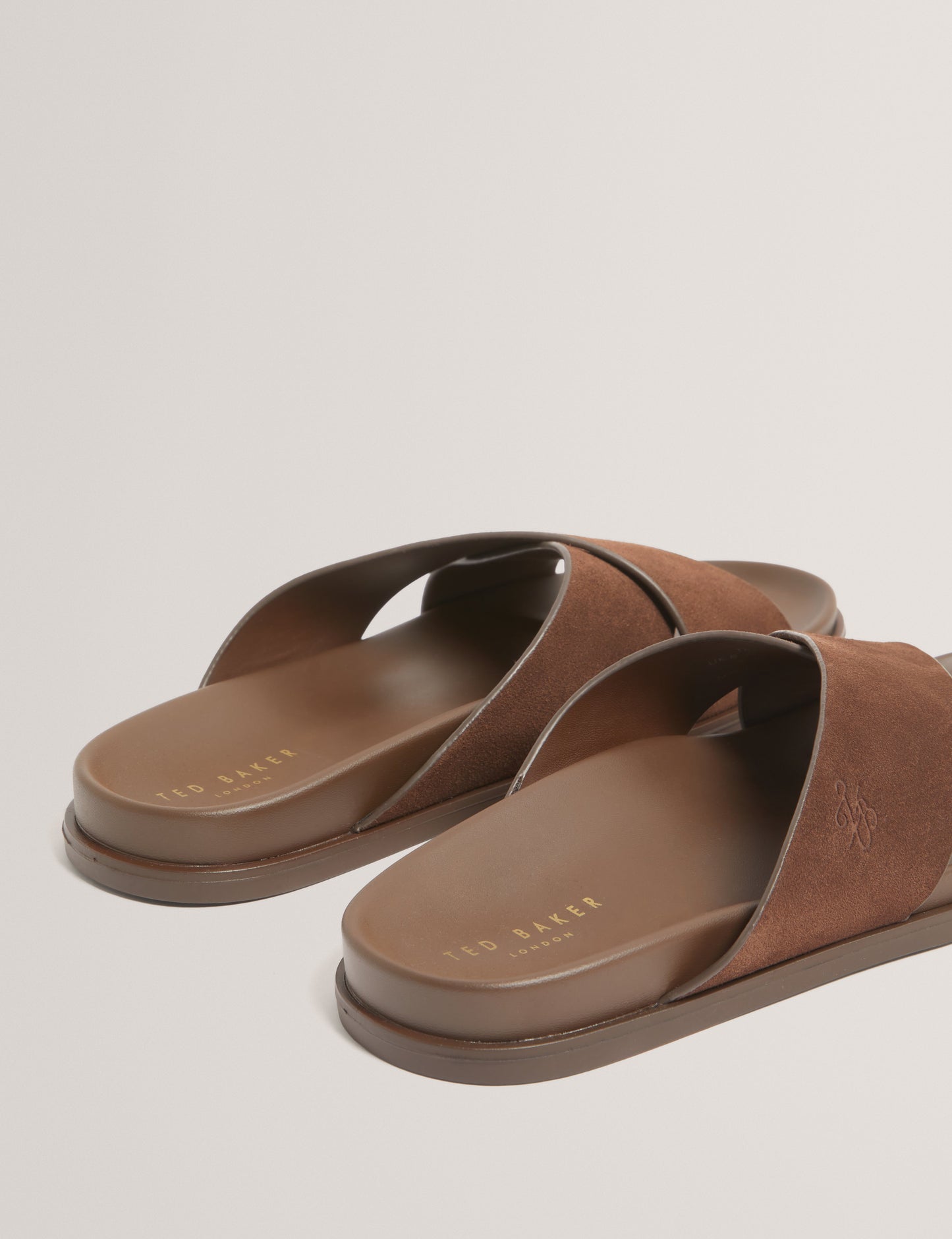 TEVIIN: Tb Script Suede Mix Sandals