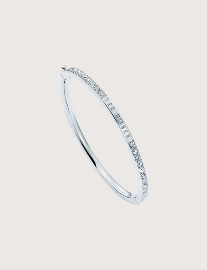 CLAUDIA: Narrow Crystal Hinged Bangle Bracelet