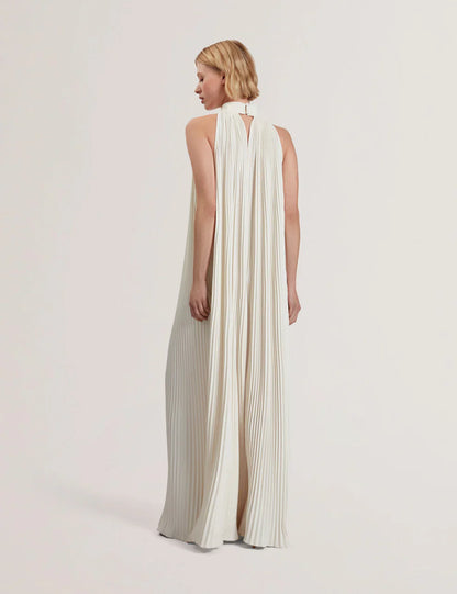 Women's AKALA-Pleated V-neck Sleeveless Maxi Dress