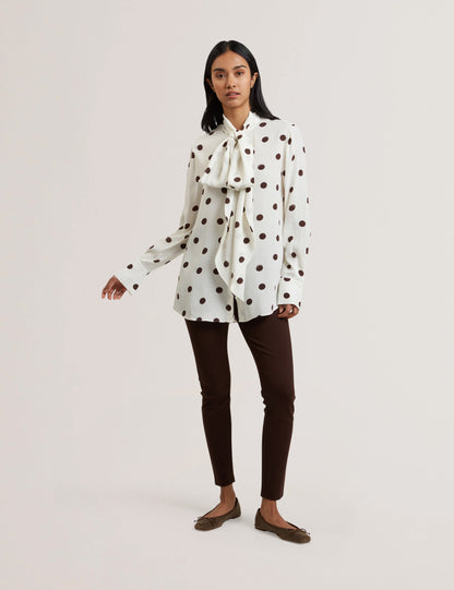 Women's ALIZAA-Scarf Detail Long Sleeve Blouse Ivory