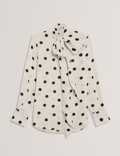 Women's ALIZAA-Scarf Detail Long Sleeve Blouse Ivory