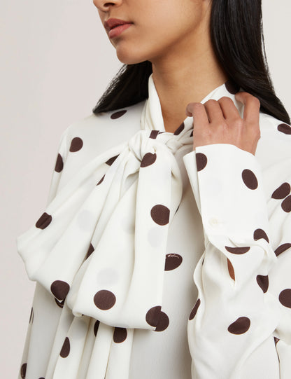 Women's ALIZAA-Scarf Detail Long Sleeve Blouse Ivory