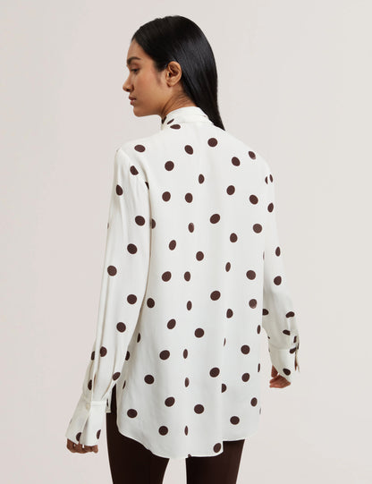 Women's ALIZAA-Scarf Detail Long Sleeve Blouse Ivory