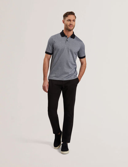 Men's AUGUSO-SS Regular Tonal Jacquard Polo