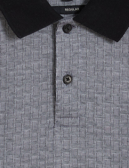 Men's AUGUSO-SS Regular Tonal Jacquard Polo