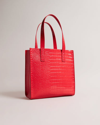 Women's Reptcon-Croc Effect Small Icon Bag Coral