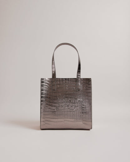 Women's Reptcon-Croc Effect Small Icon Bag Gunmetal
