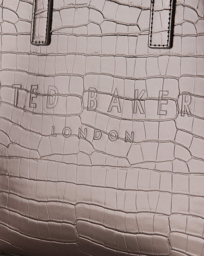 Women's Reptcon-Croc Effect Small Icon Bag Gunmetal