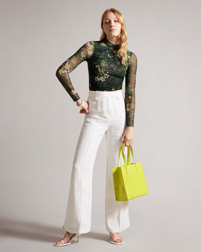 Women's Reptcon-Croc Effect Small Icon Bag Lime