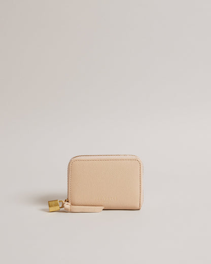 Women's Wesmin-Padlock Detail Small Leather Purse Taupe