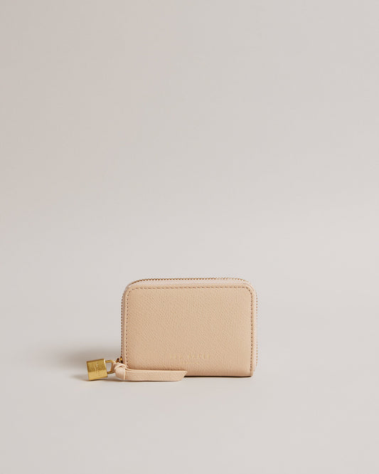 Women's Wesmin-Padlock Detail Small Leather Purse Taupe