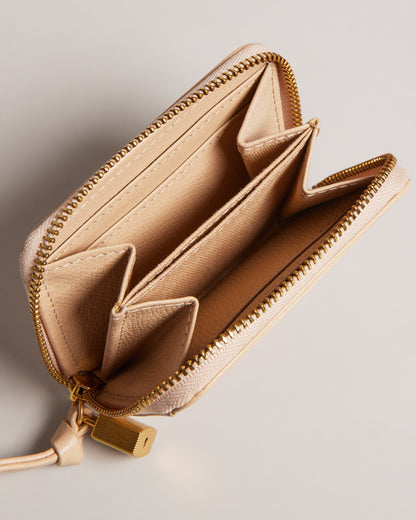 Women's Wesmin-Padlock Detail Small Leather Purse Taupe