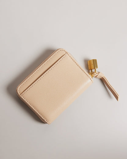 Women's Wesmin-Padlock Detail Small Leather Purse Taupe
