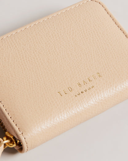 Women's Wesmin-Padlock Detail Small Leather Purse Taupe