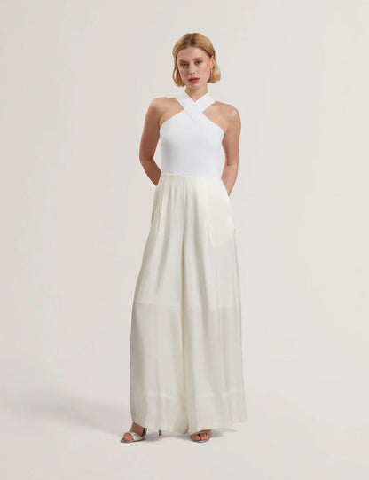 Womens BAIBLU-Halter Neck Jumpsuit With Knit