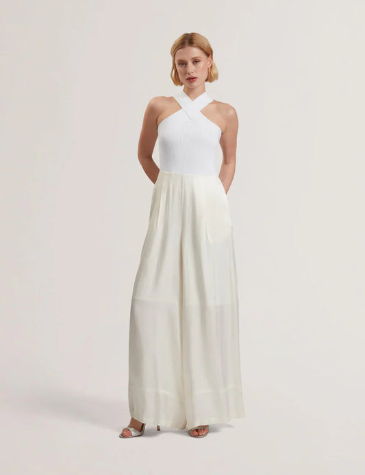 Womens BAIBLU-Halter Neck Jumpsuit With Knit