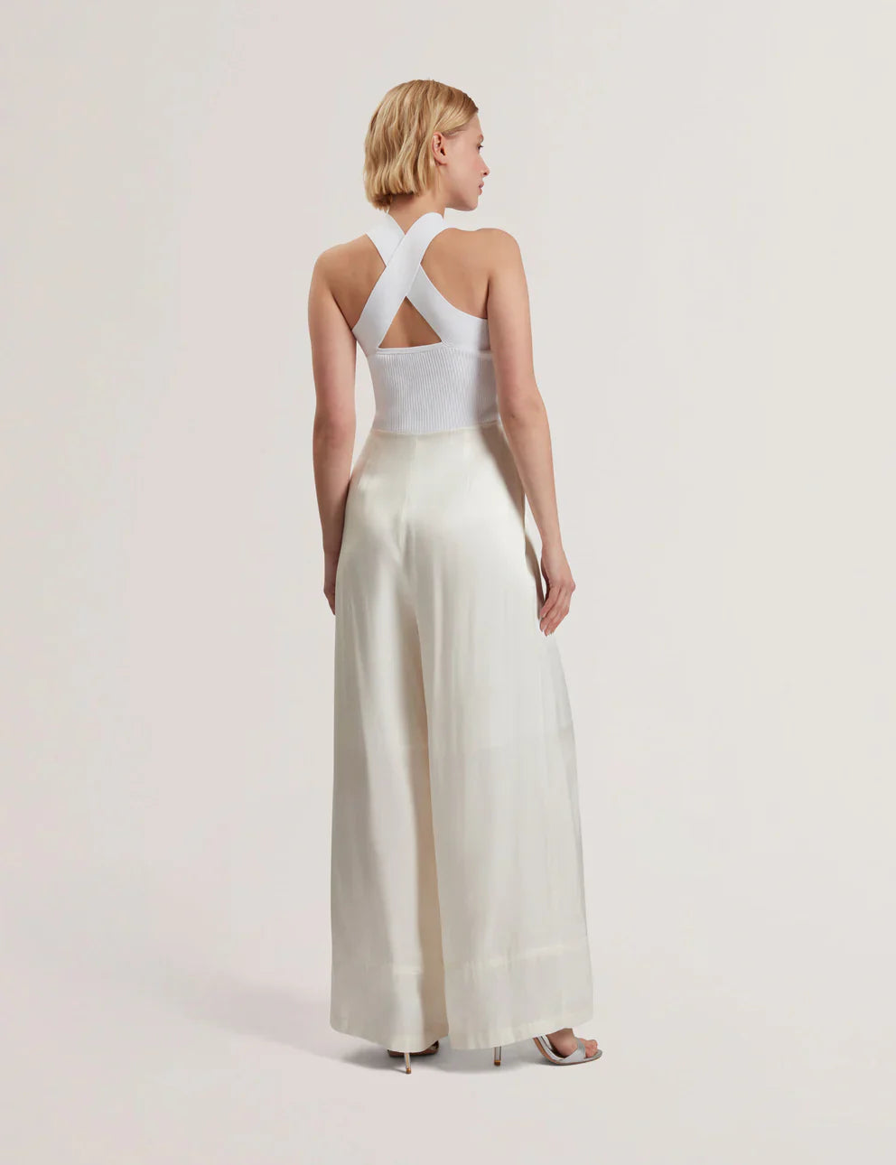 Womens BAIBLU-Halter Neck Jumpsuit With Knit