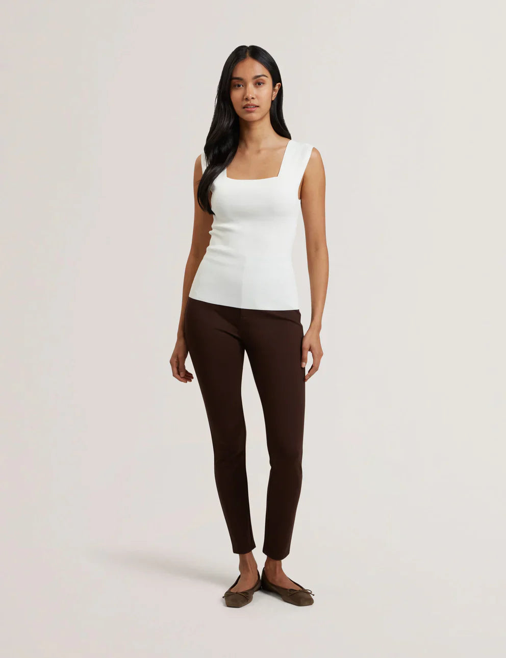 Womens BINKKII-Square Neck Sleeveless Knit
