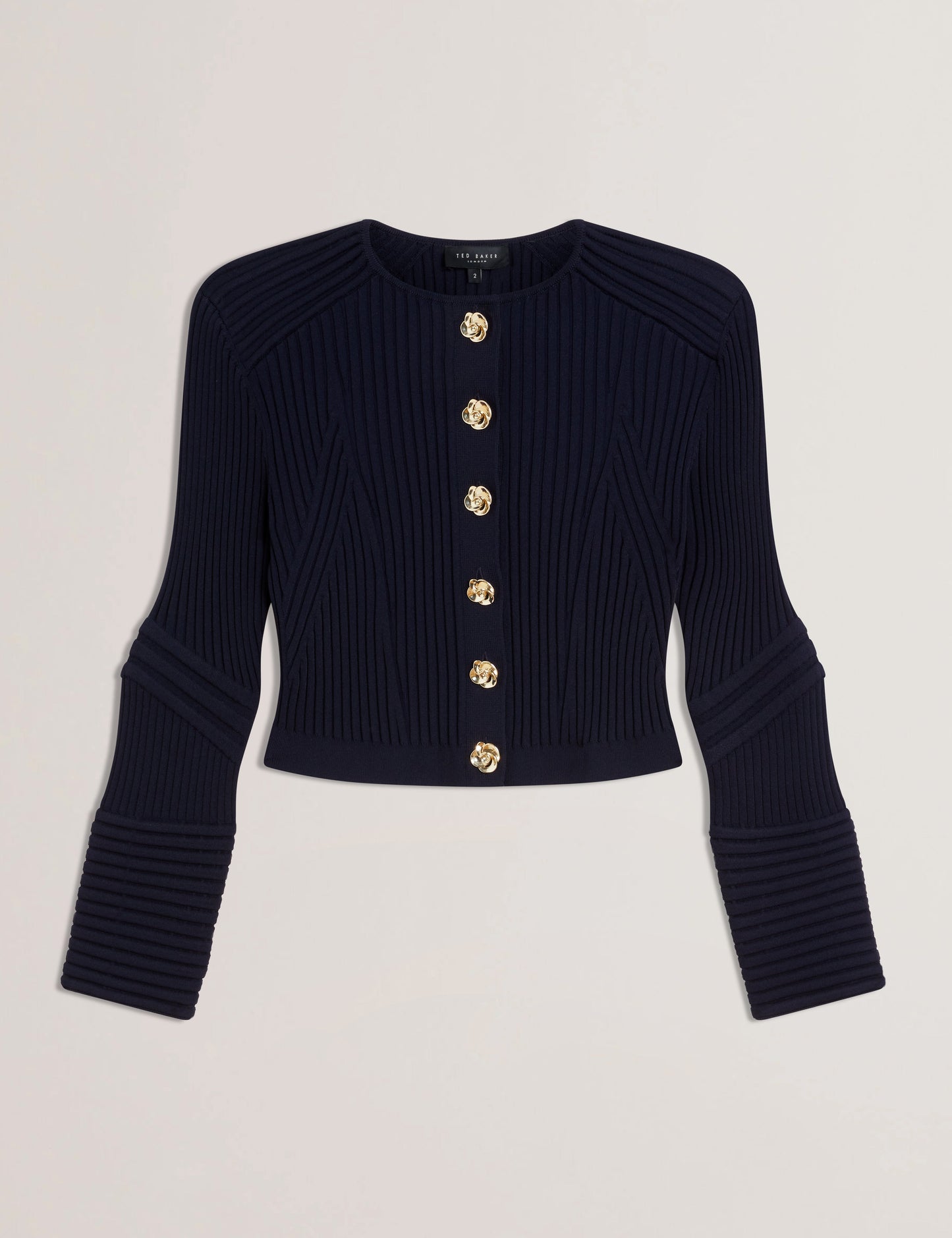 Women's DAYYZI-Rib Knit Biker Detail Cardigan Navy