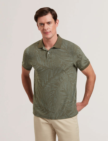 Men's EDWINE-SS Regular Leaf Print Polo