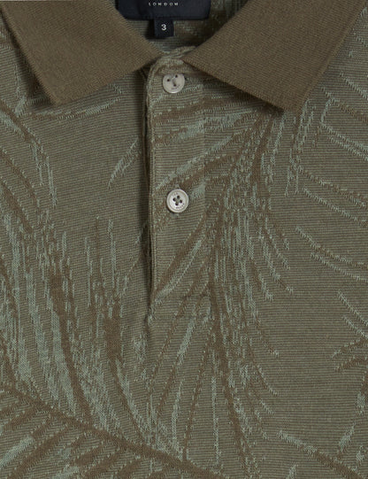 Men's EDWINE-SS Regular Leaf Print Polo