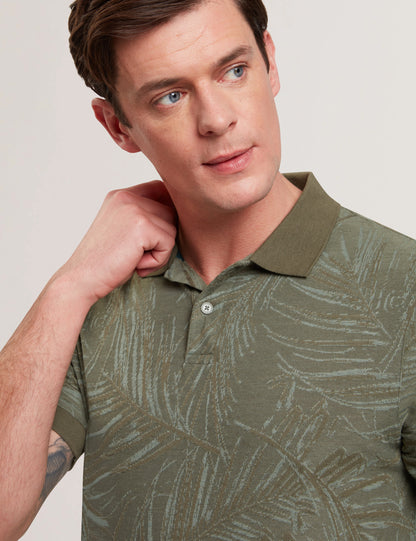 Men's EDWINE-SS Regular Leaf Print Polo