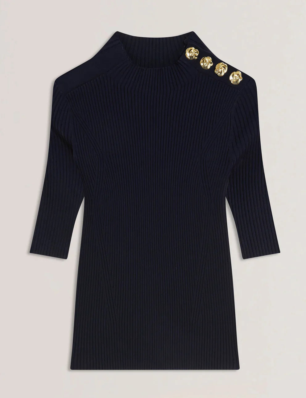 Womens EELIIA- Rose Button Detail Short Sleeve Top