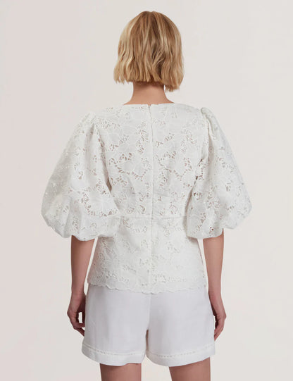 Womens ELLARI-Balloon Sleeve Top