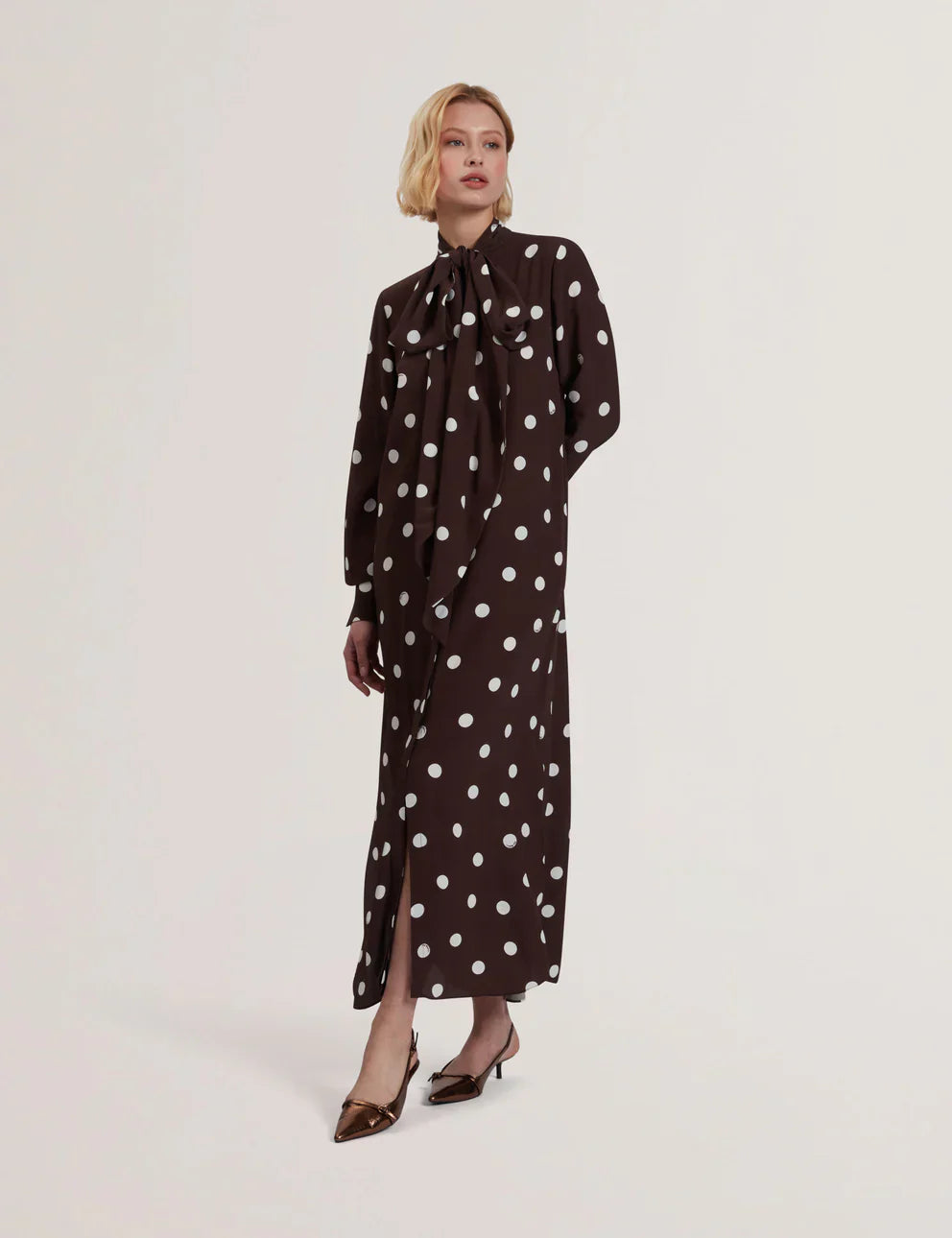 Womens ELNIE-Scarf Detail Midi Dress