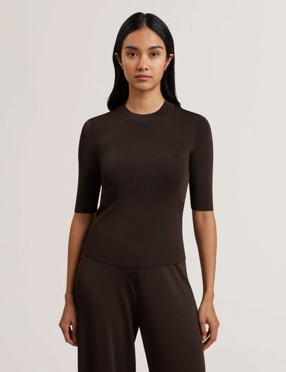 Women's FELIXIA-Knitted Half Sleeve Tee