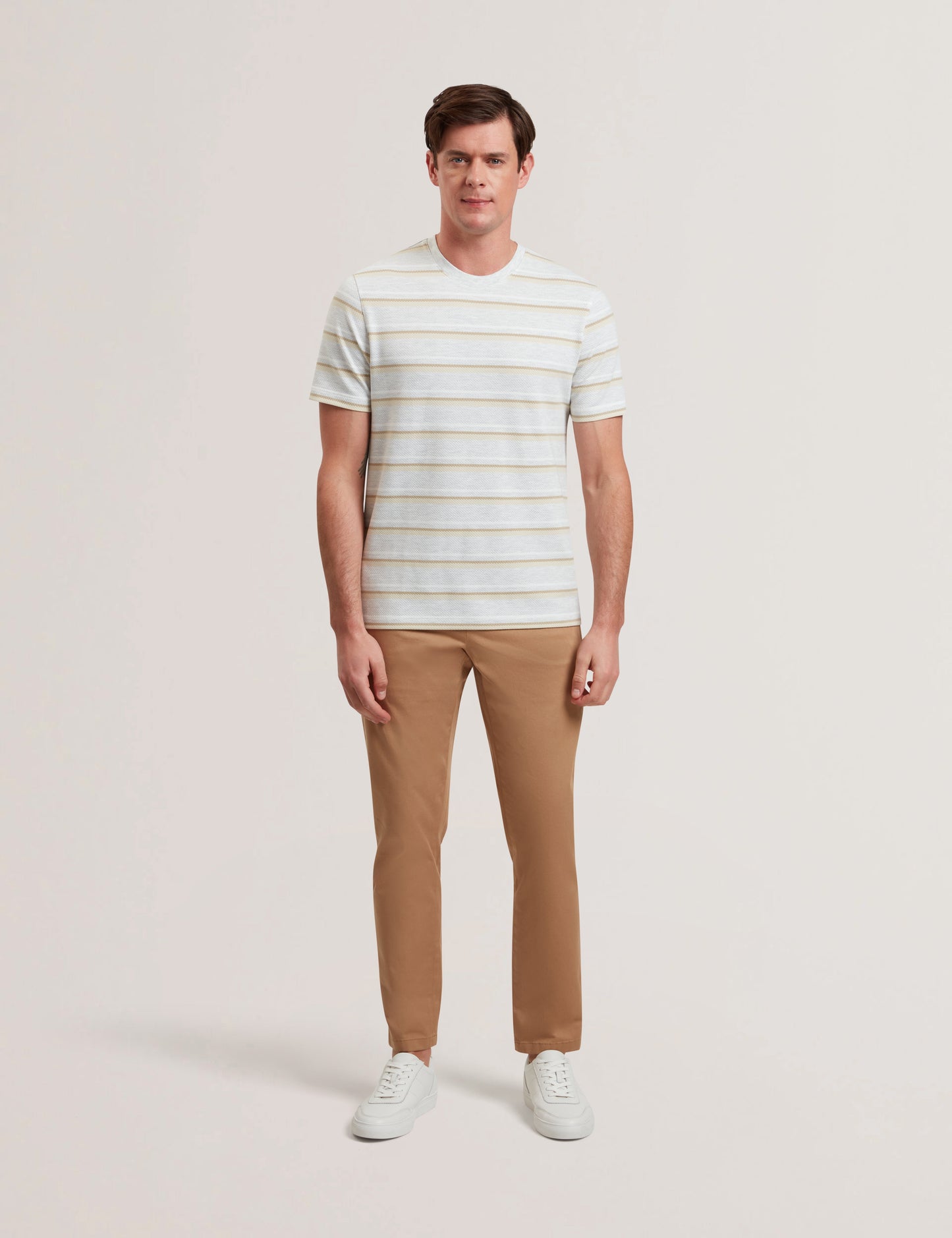Men's GORANO-SS Textured Striped T-Shirt