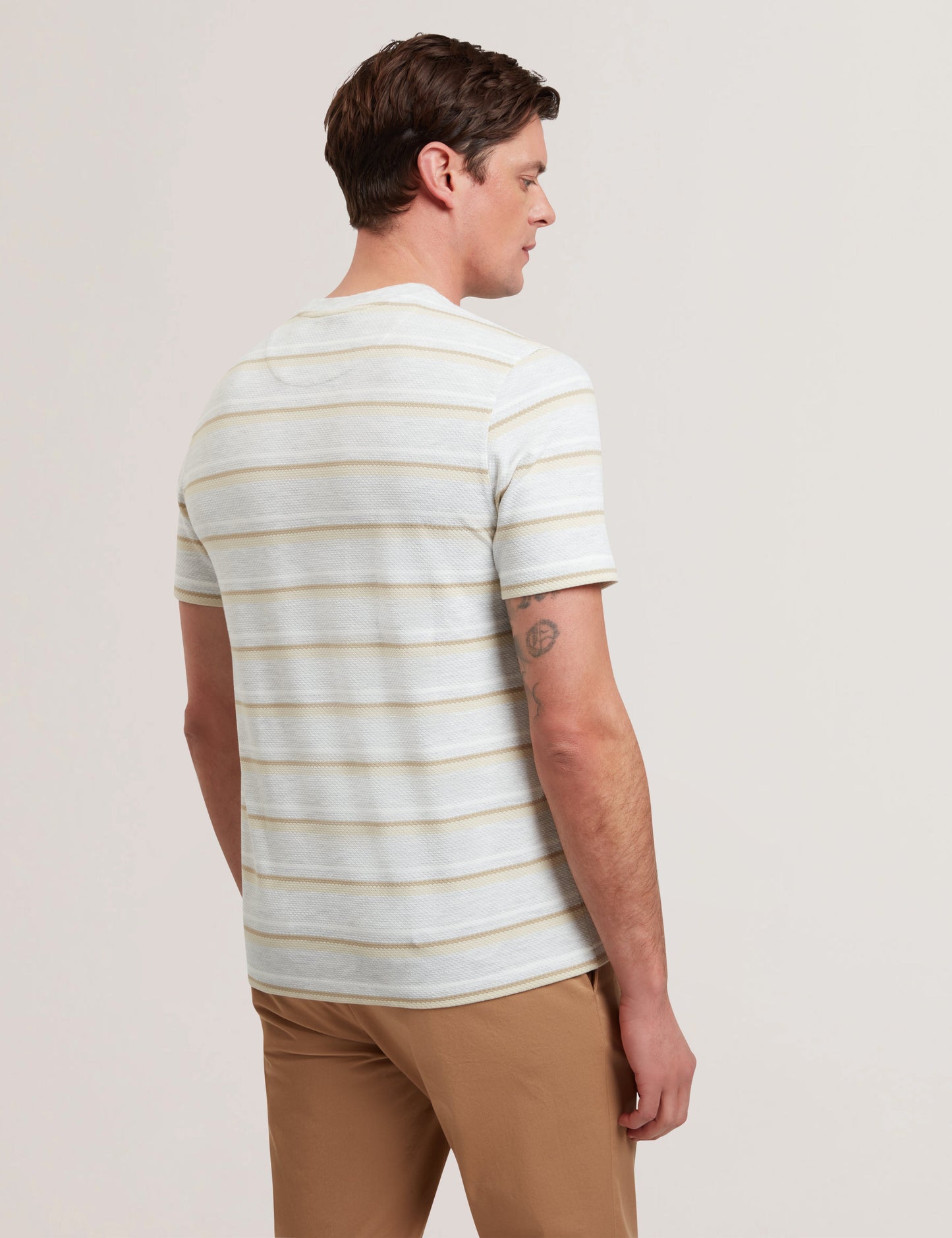 Men's GORANO-SS Textured Striped T-Shirt