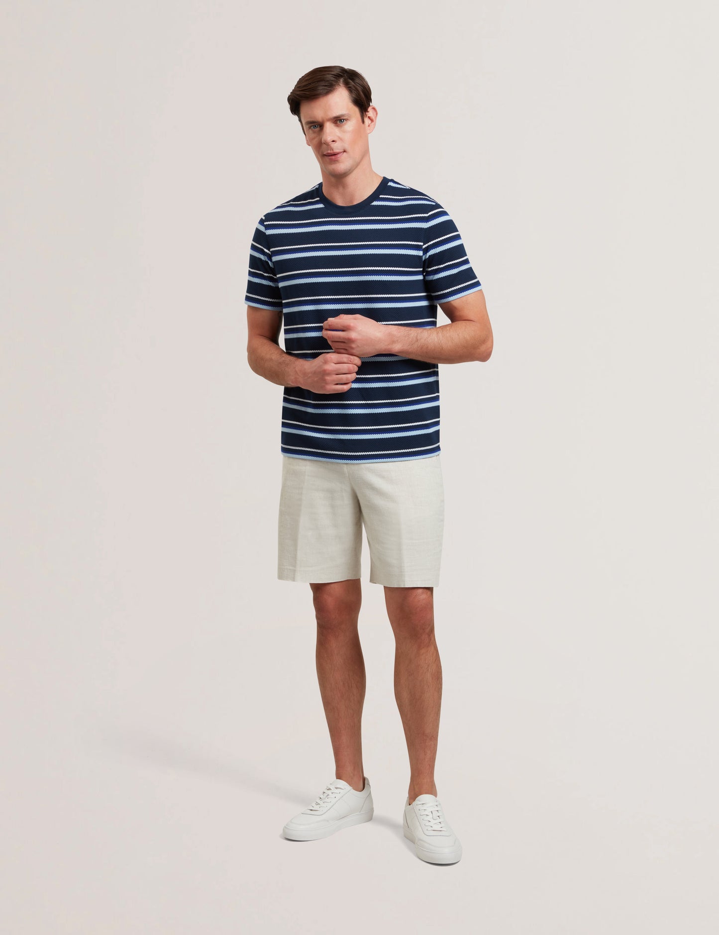 Men's GORANO-SS Textured Striped T-Shirt