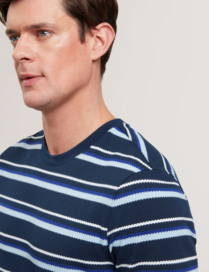 Men's GORANO-SS Textured Striped T-Shirt