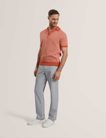 Men's GREGRY-SS Small Stitch Knitted Polo Red