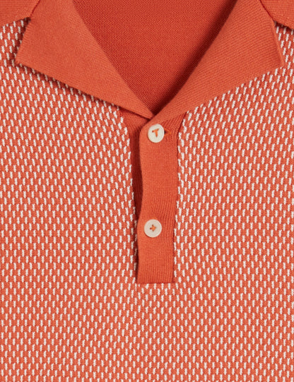Men's GREGRY-SS Small Stitch Knitted Polo Red