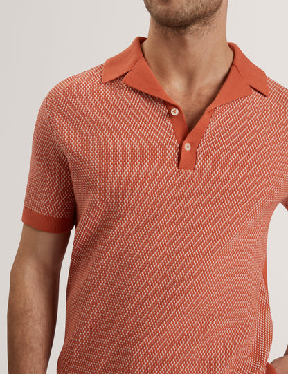 Men's GREGRY-SS Small Stitch Knitted Polo Red