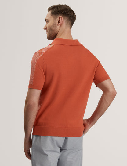 Men's GREGRY-SS Small Stitch Knitted Polo Red