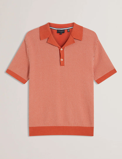 Men's GREGRY-SS Small Stitch Knitted Polo Red
