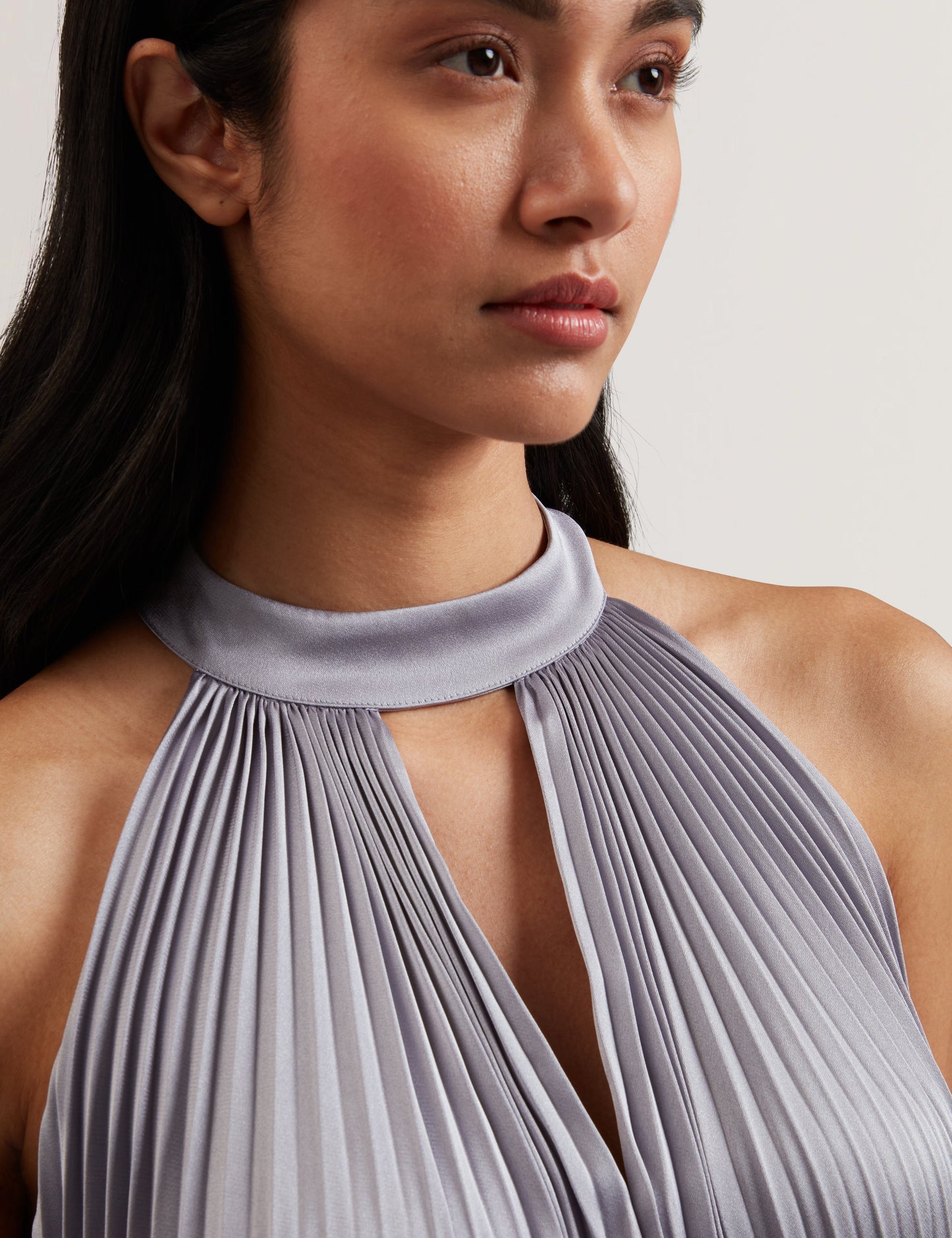 Womens GRENYA-Pleated V-neck Maxi Dress
