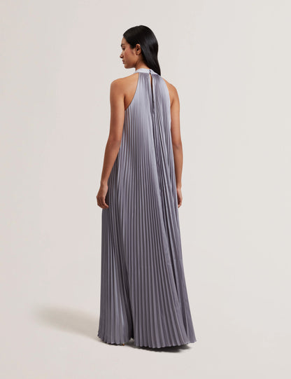 Womens GRENYA-Pleated V-neck Maxi Dress