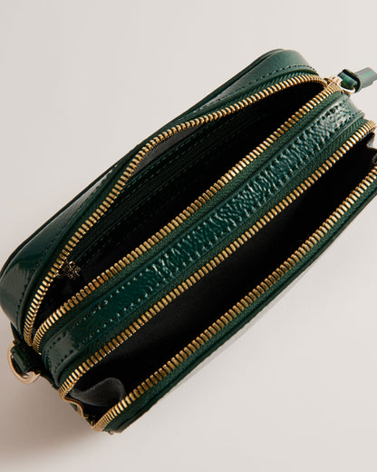 Women's Stunwa-Webbing Leather Crinkle Crossbody Mid-Green