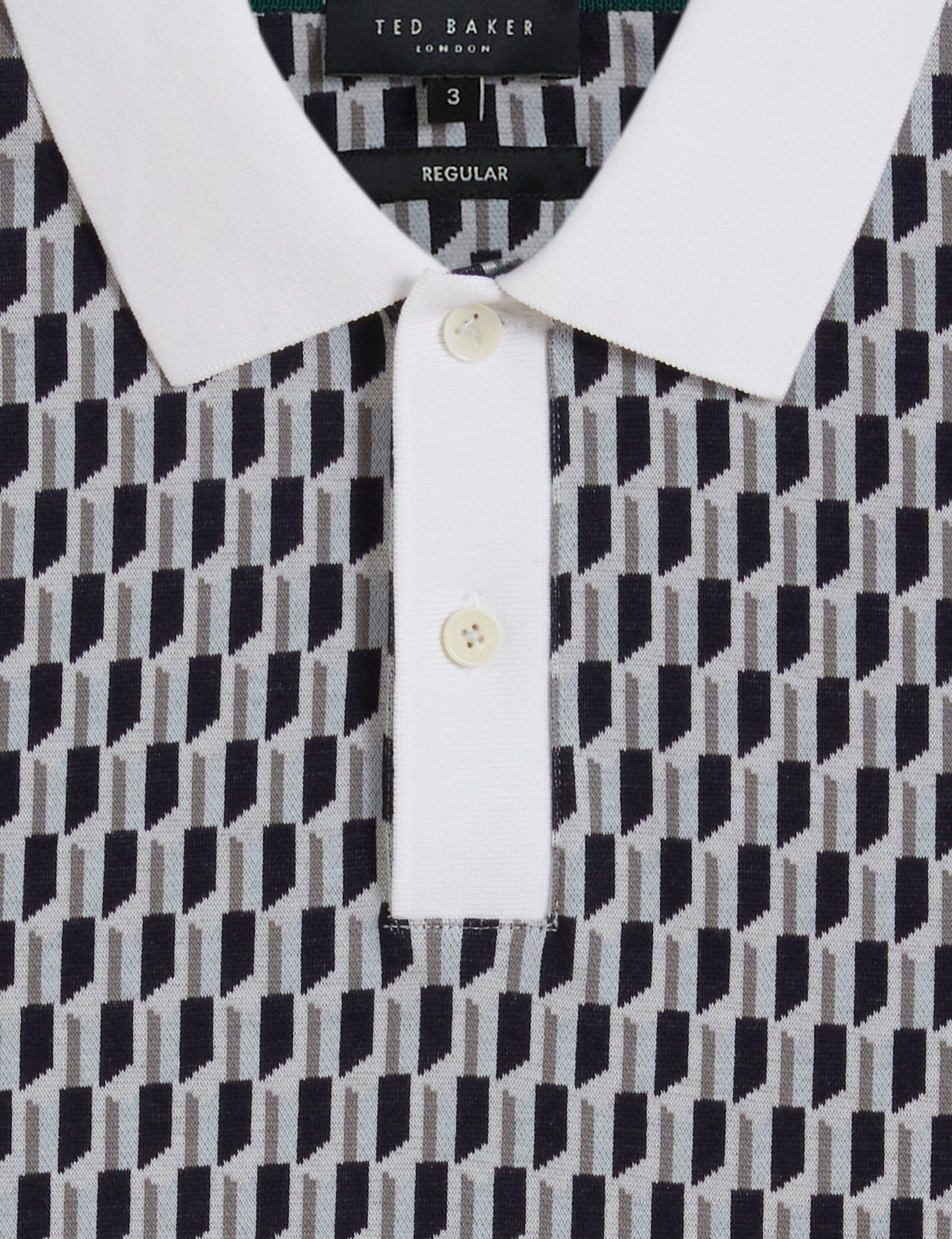 Mens HAMISHS-SS Jacquard Stripe Geo Polo