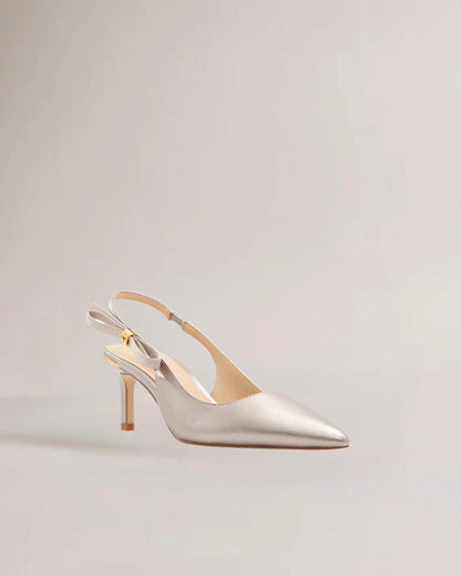 Women's Janiiee-Mid-Stiletto Sling & Bow Detail Bronze