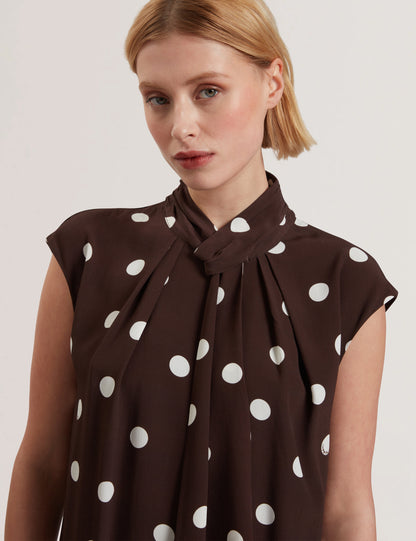Women's JUTUVA-Scarf Detail Sleeveless Mini Dress Dk-Brown