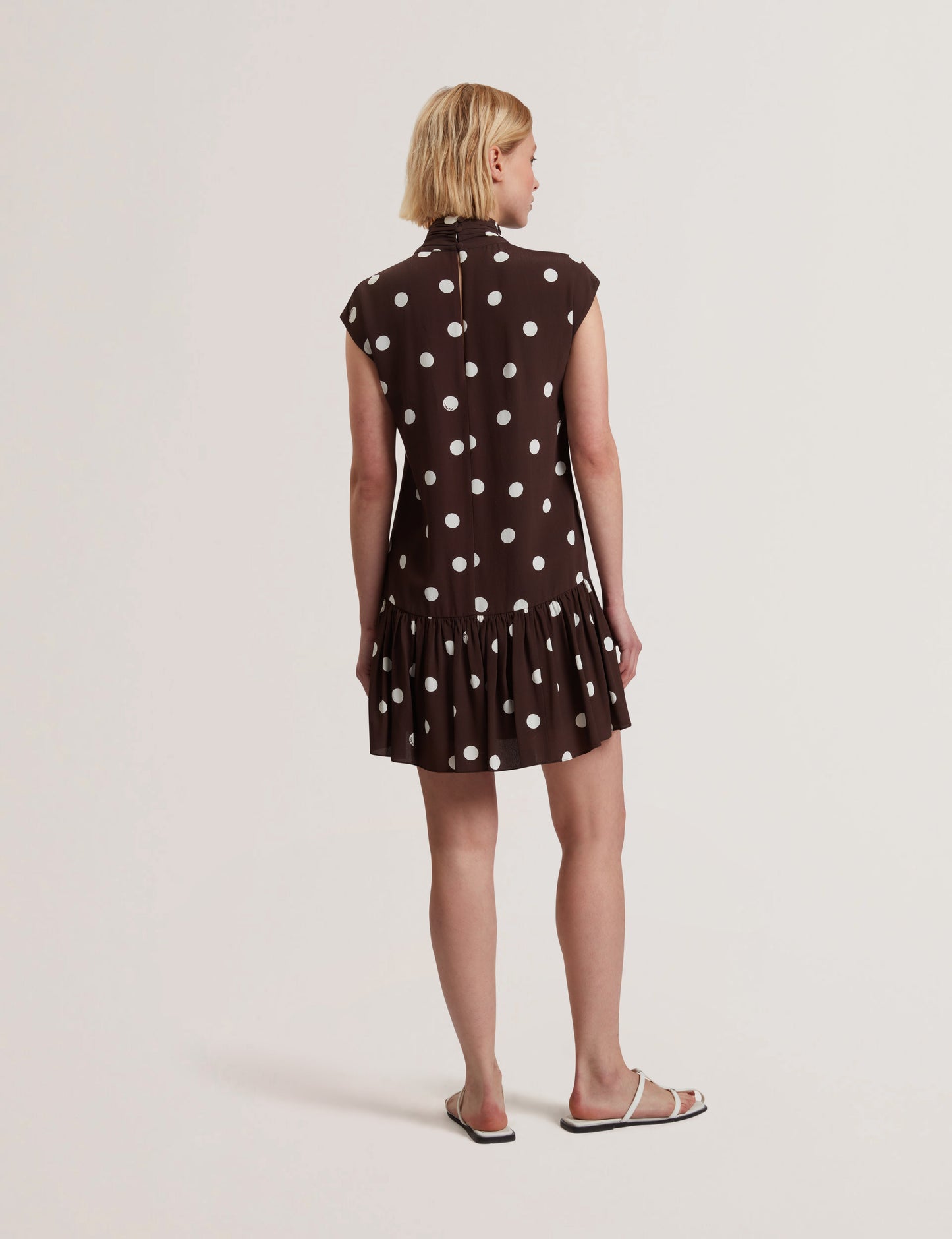Women's JUTUVA-Scarf Detail Sleeveless Mini Dress Dk-Brown