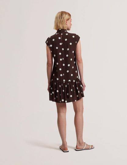 Women's JUTUVA-Scarf Detail Sleeveless Mini Dress Dk-Brown