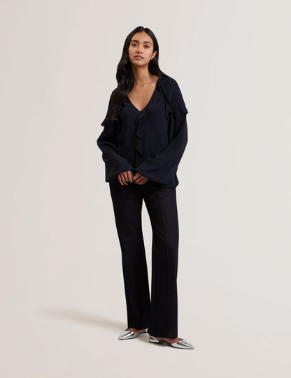 Women's KAYFA-Frill Detail Long Sleeve Blouse