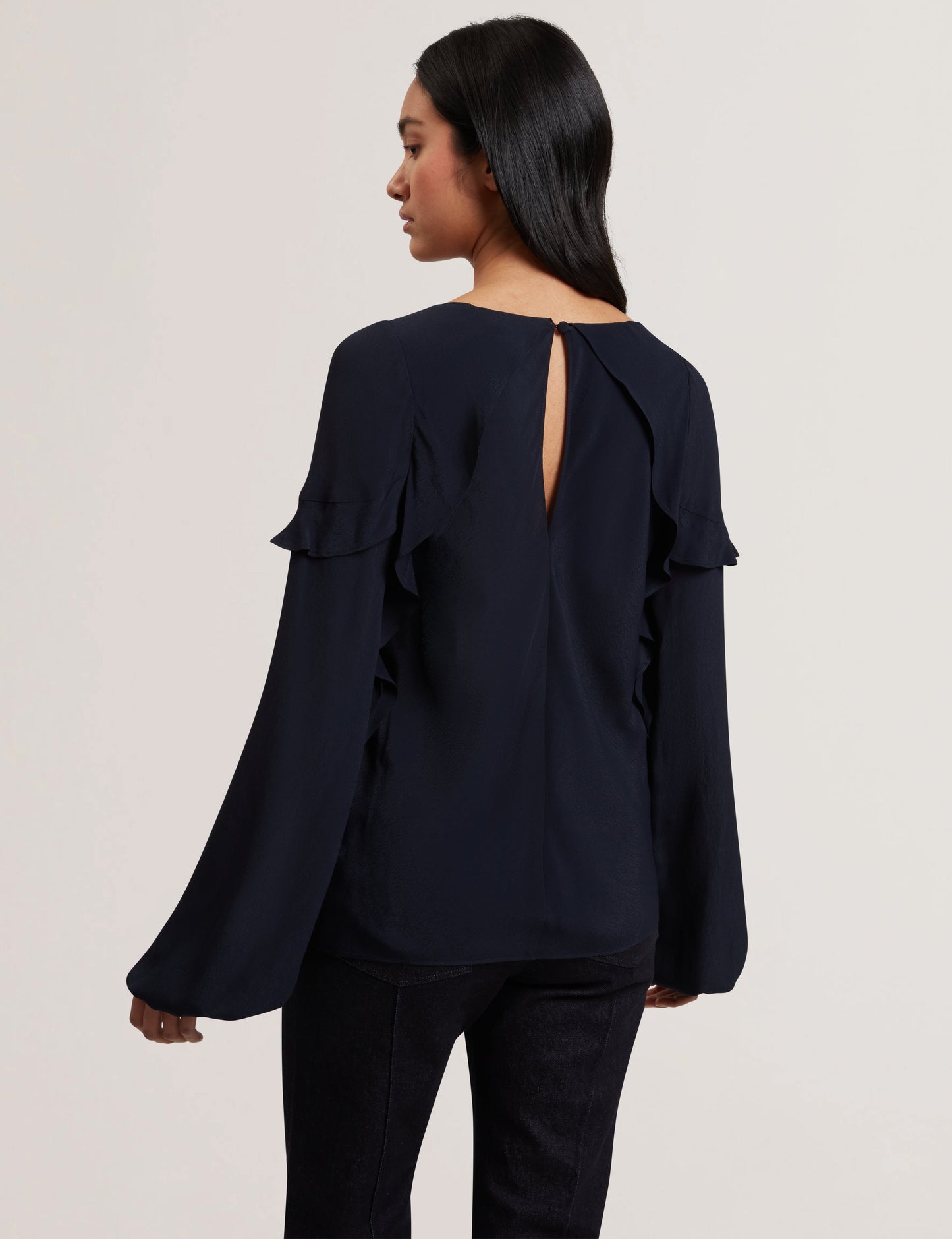 Women's KAYFA-Frill Detail Long Sleeve Blouse