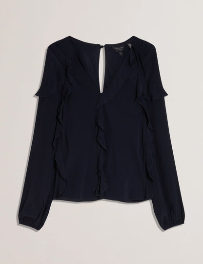 Women's KAYFA-Frill Detail Long Sleeve Blouse